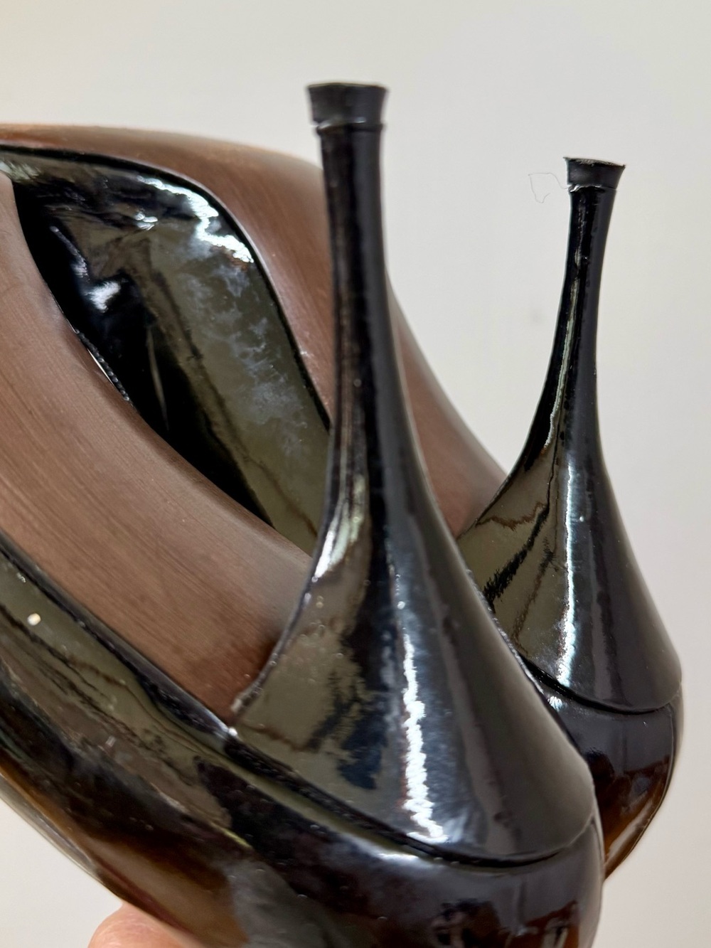 Stuart Weitzman Patent Leather Peep Toe Pumps | Size 9 - Picture 7 of 8